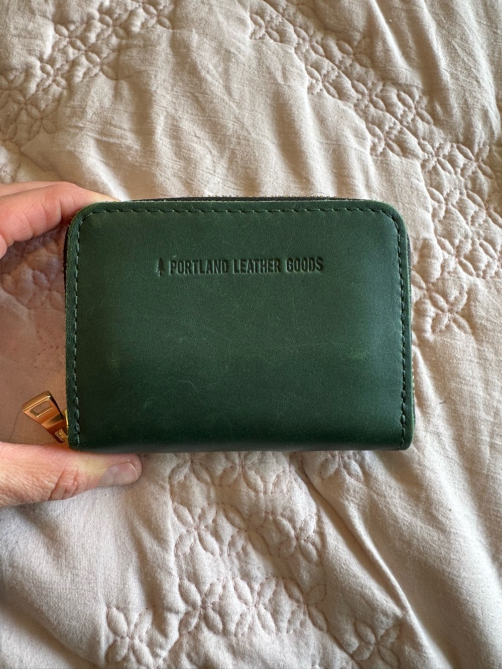 Portland Leather Goods small Zip Wallet in Aruba